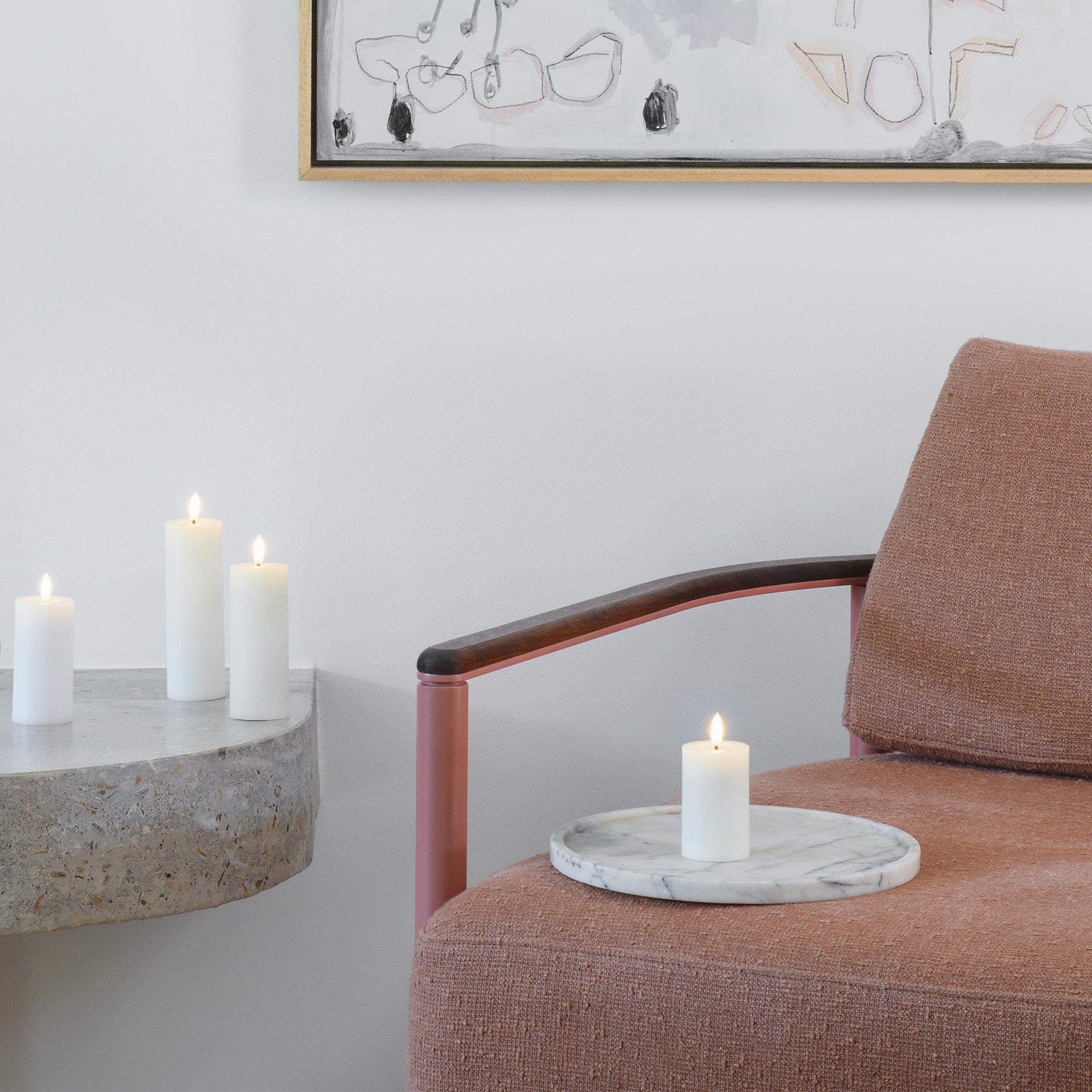 LED pillar candle 4,9x12,5 cm classic white